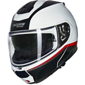 Casque moto modulable Nolan N100-6 Incognito N-COM 344 blanc-noir-rouge