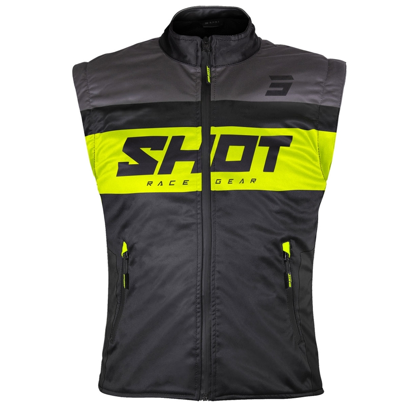 Gilet moto Shot Bodywarmer Lite noir-jaune fluo