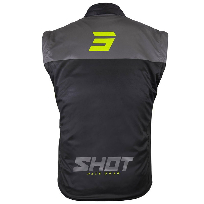 Gilet moto Shot Bodywarmer Lite noir-jaune fluo