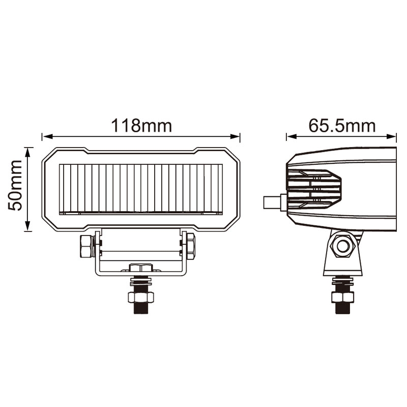 Lampe LED SHARK 4,6" 20W noire