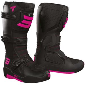 Bottes de moto Shot Race 4 noir-rose fluo