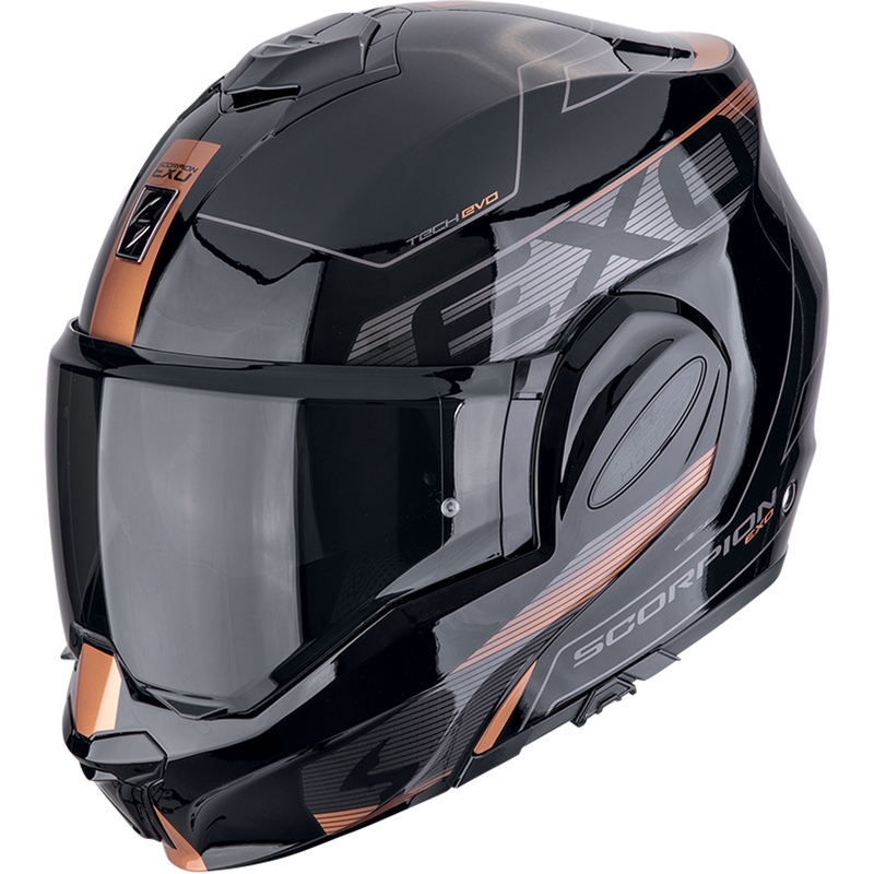Casque moto pliable Scorpion EXO-TECH EVO TRAVELLER noir-cuivre