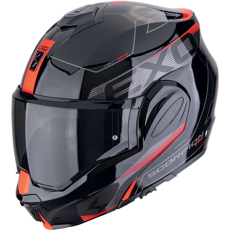 Casque moto pliable Scorpion EXO-TECH EVO TRAVELLER noir-rouge