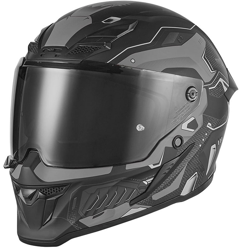 Casque moto intégral exclusif NOX Goliath Berserk, noir mat et titane