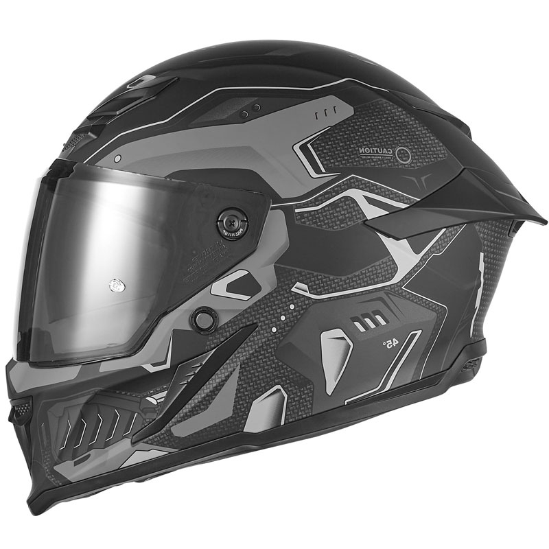 Casque moto intégral exclusif NOX Goliath Berserk, noir mat et titane
