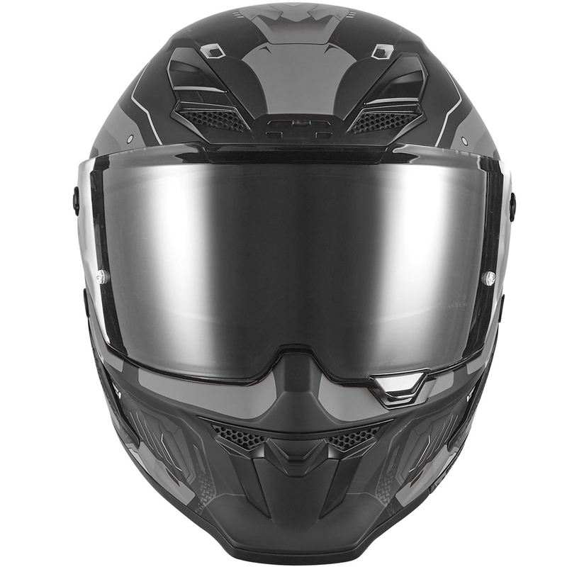 Casque moto intégral exclusif NOX Goliath Berserk, noir mat et titane
