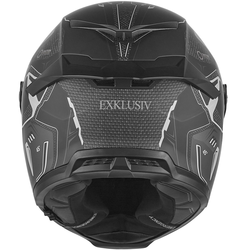 Casque moto intégral exclusif NOX Goliath Berserk, noir mat et titane