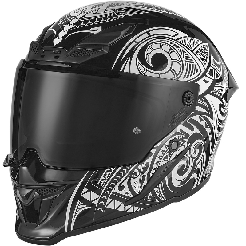 Casque intégral de moto NOX Exclusiv Goliath Maori noir et blanc