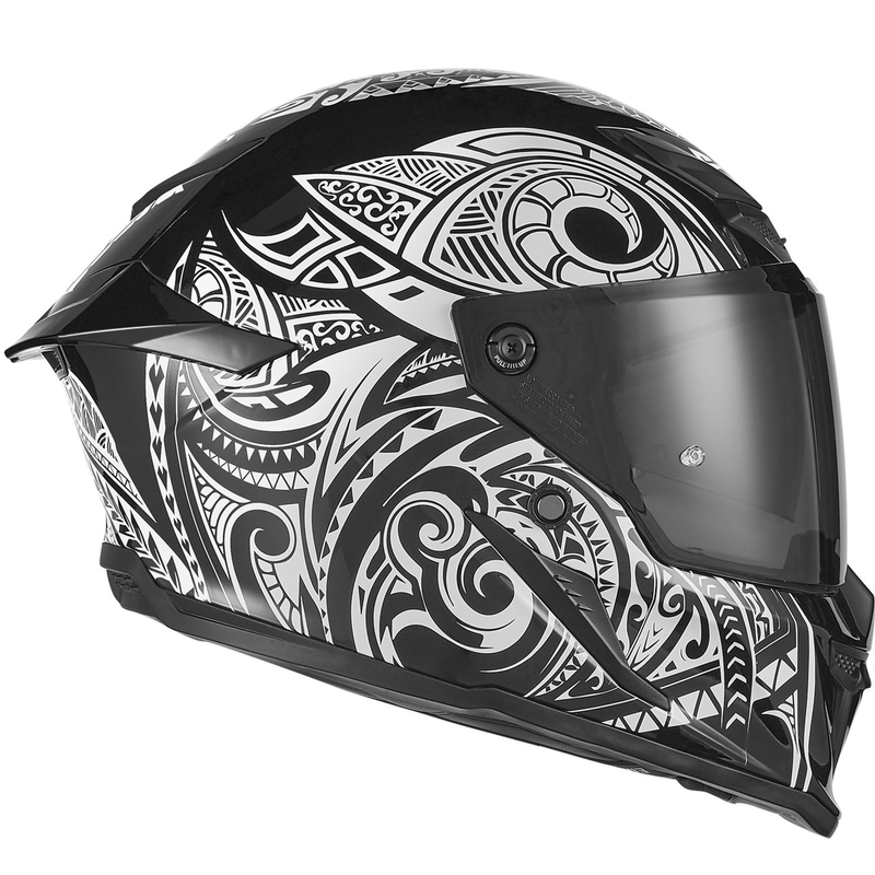 Casque intégral de moto NOX Exclusiv Goliath Maori noir et blanc