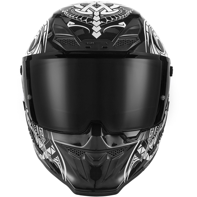 Casque intégral de moto NOX Exclusiv Goliath Maori noir et blanc