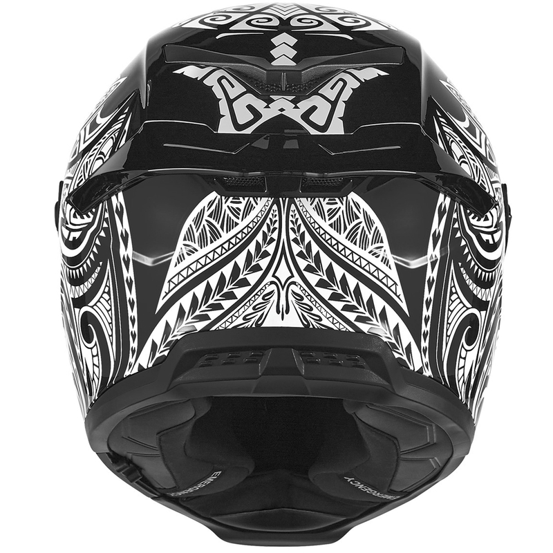 Casque intégral de moto NOX Exclusiv Goliath Maori noir et blanc