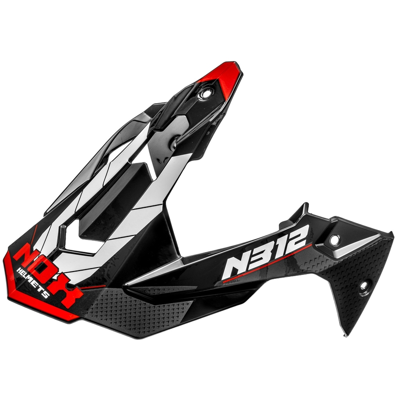 Visière pour casque moto NOX N312 Vapor blanc-noir-rouge