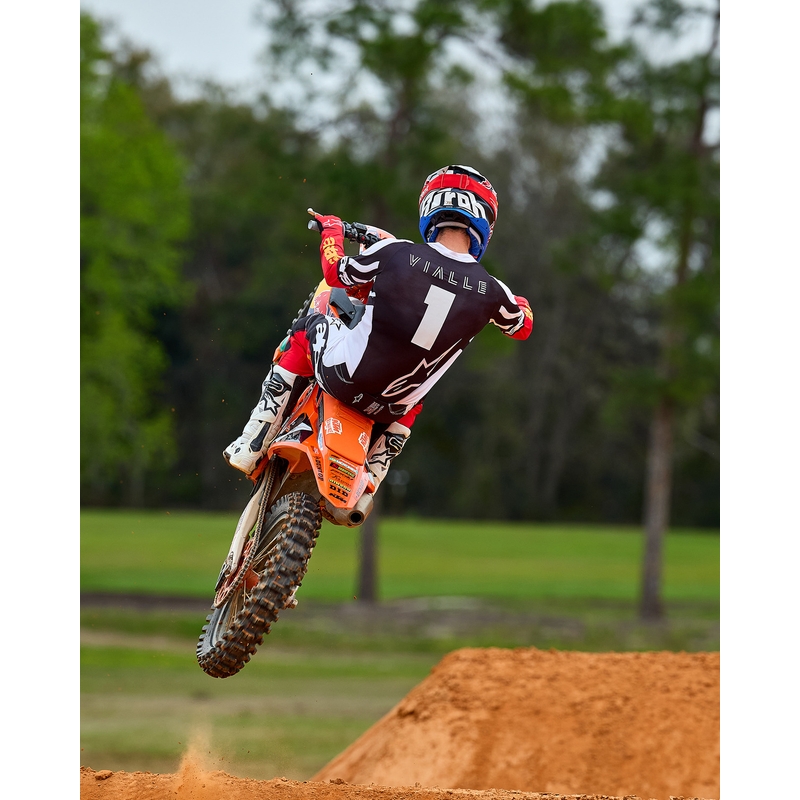 Maillot motocross Alpinestars Techstar édition limitée Noir profond-blanc-rouge fluo-orange