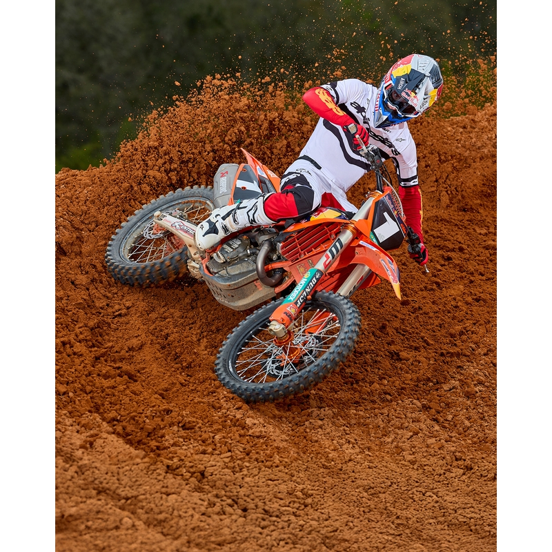 Pantalon motocross Alpinestars Techstar édition limitée Noir profond-blanc-rouge fluo-orange