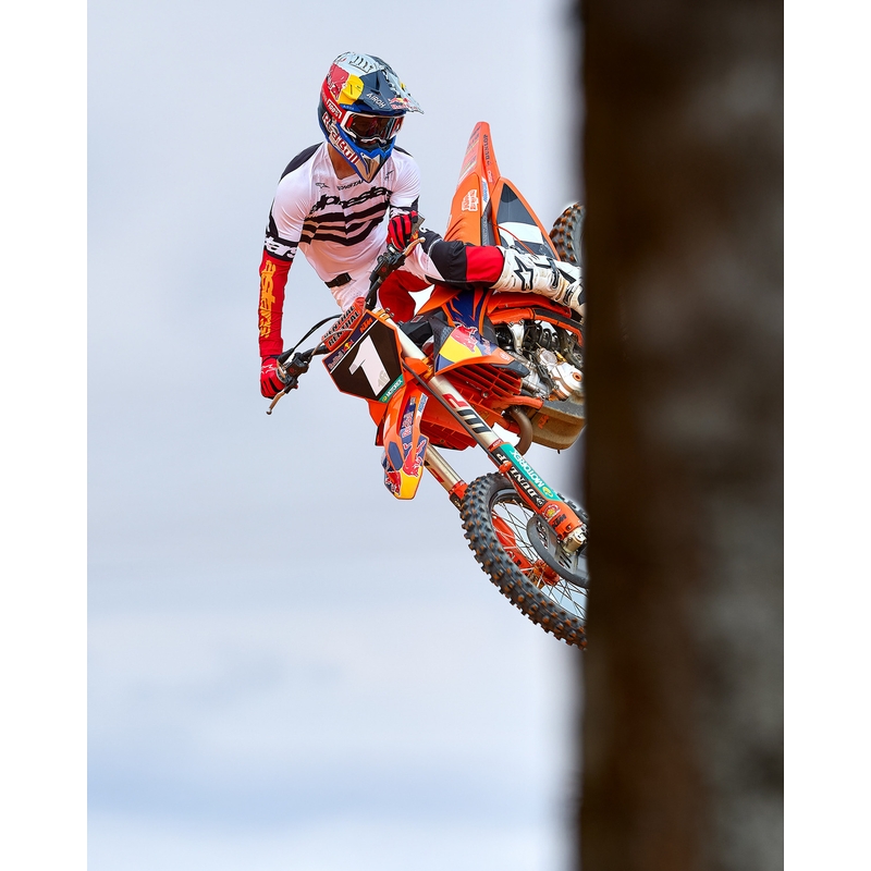 Pantalon motocross Alpinestars Techstar édition limitée Noir profond-blanc-rouge fluo-orange