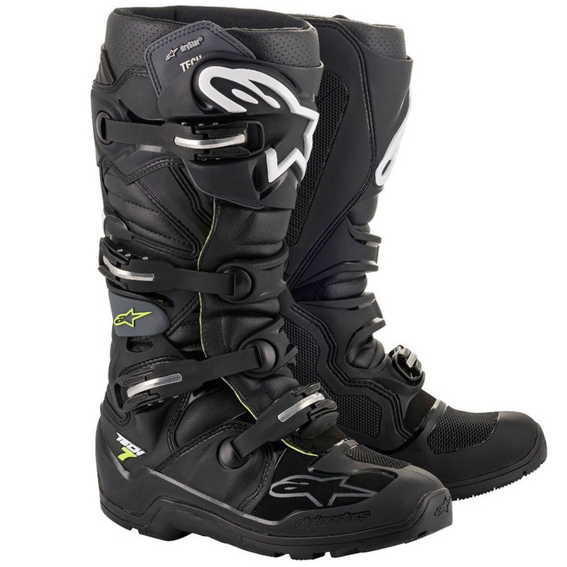 Bottes moto Alpinestars Tech 7 Enduro Drystar Noir-Gris-Jaune fluo