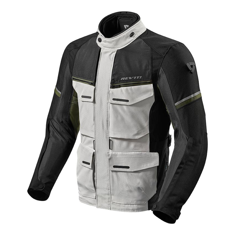 Veste de moto Revit Outback 3 vert argenté soldes