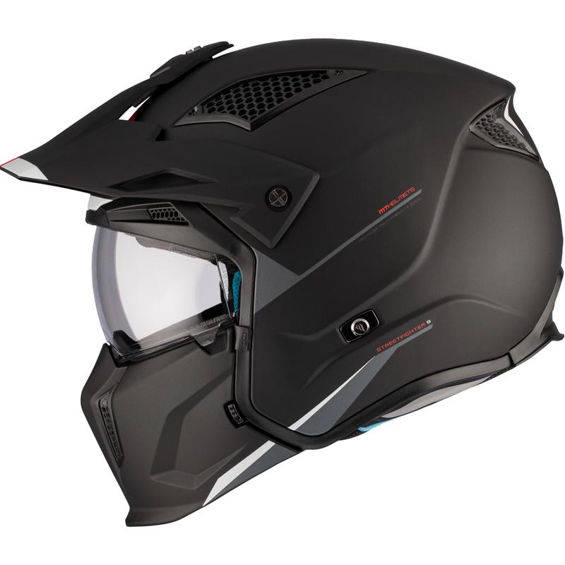 Casque jet avec masque MT Streetfighter SV S Solid A1 noir mat