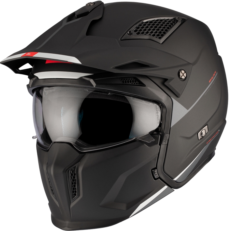 Casque jet avec masque MT Streetfighter SV S Solid A1 noir mat