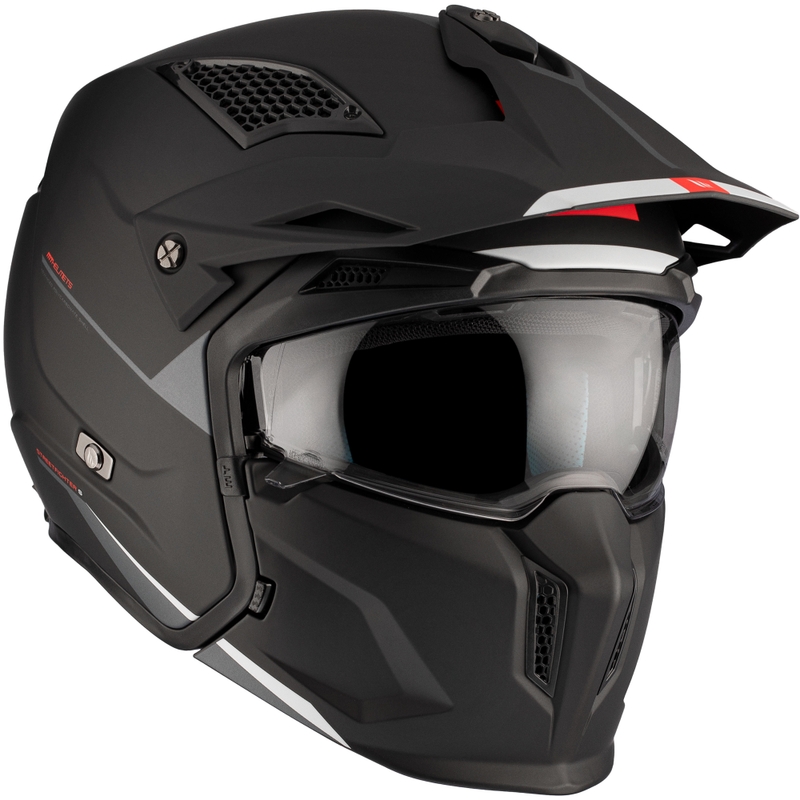 Casque jet avec masque MT Streetfighter SV S Solid A1 noir mat