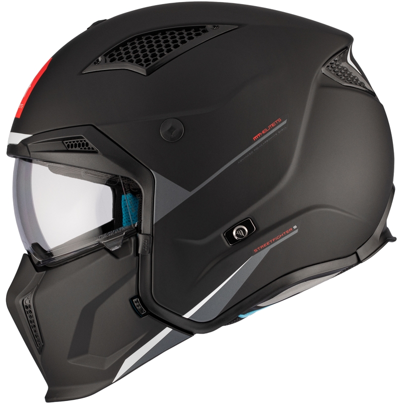 Casque jet avec masque MT Streetfighter SV S Solid A1 noir mat