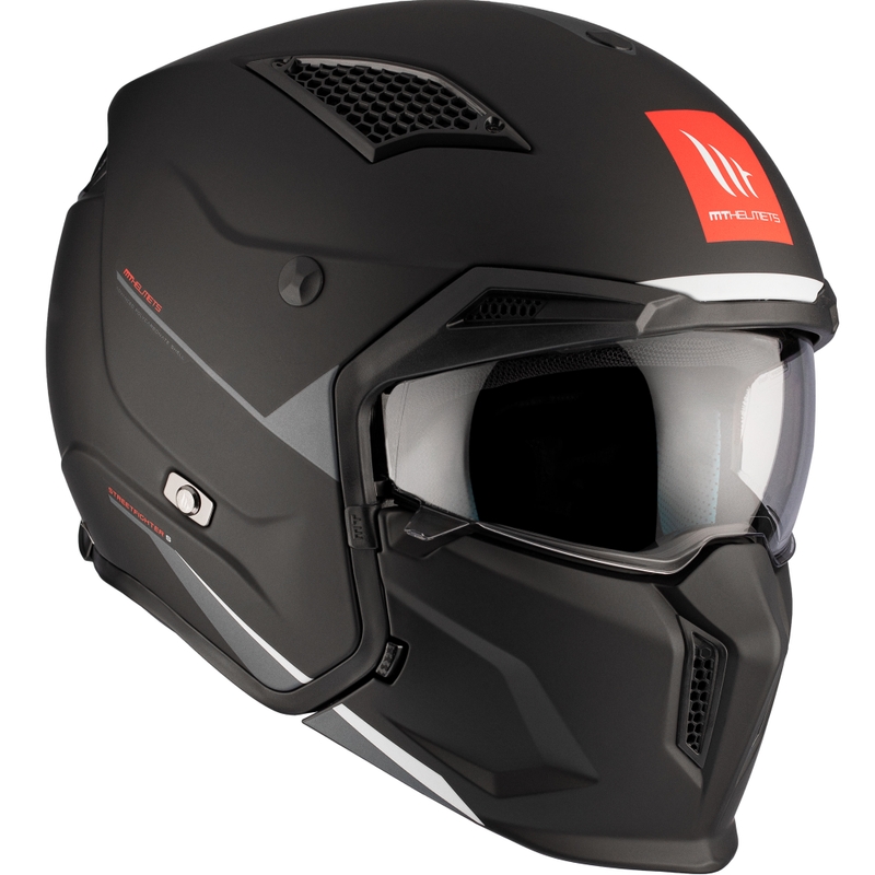 Casque jet avec masque MT Streetfighter SV S Solid A1 noir mat