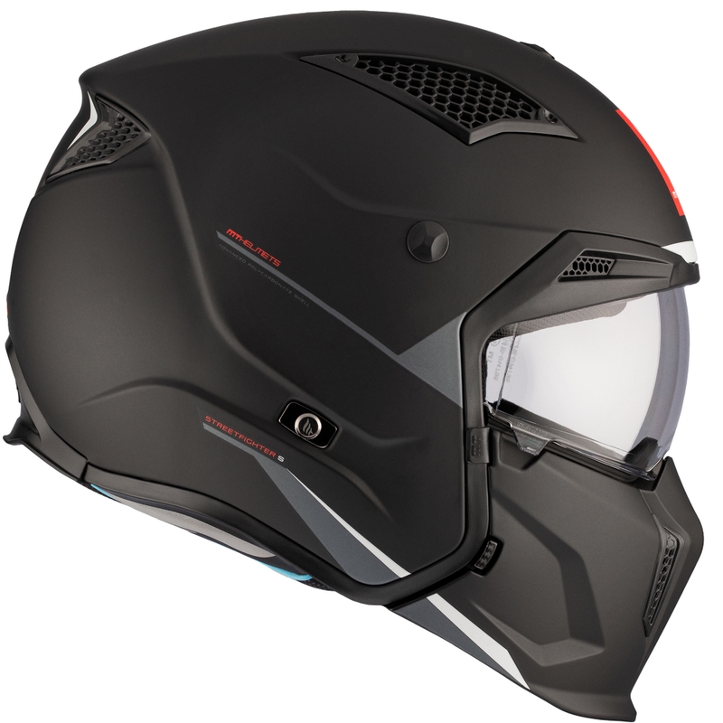 Casque jet avec masque MT Streetfighter SV S Solid A1 noir mat
