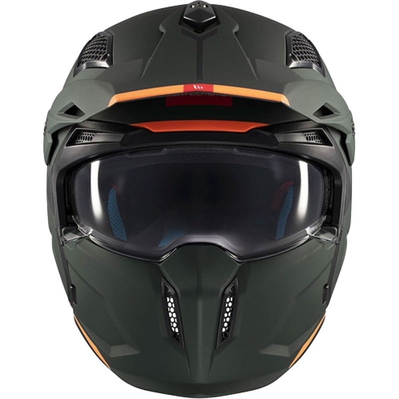 Casque jet avec masque MT Streetfighter SV S Solid A6 vert mat