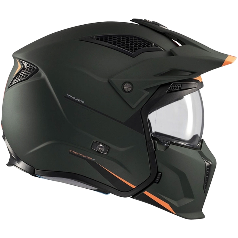 Casque jet avec masque MT Streetfighter SV S Solid A6 vert mat