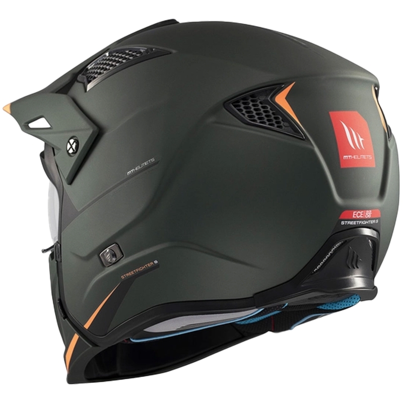 Casque jet avec masque MT Streetfighter SV S Solid A6 vert mat