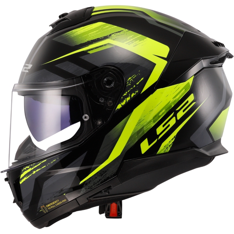 Casque moto intégral LS2 FF808 Stream II Fury noir-jaune fluo