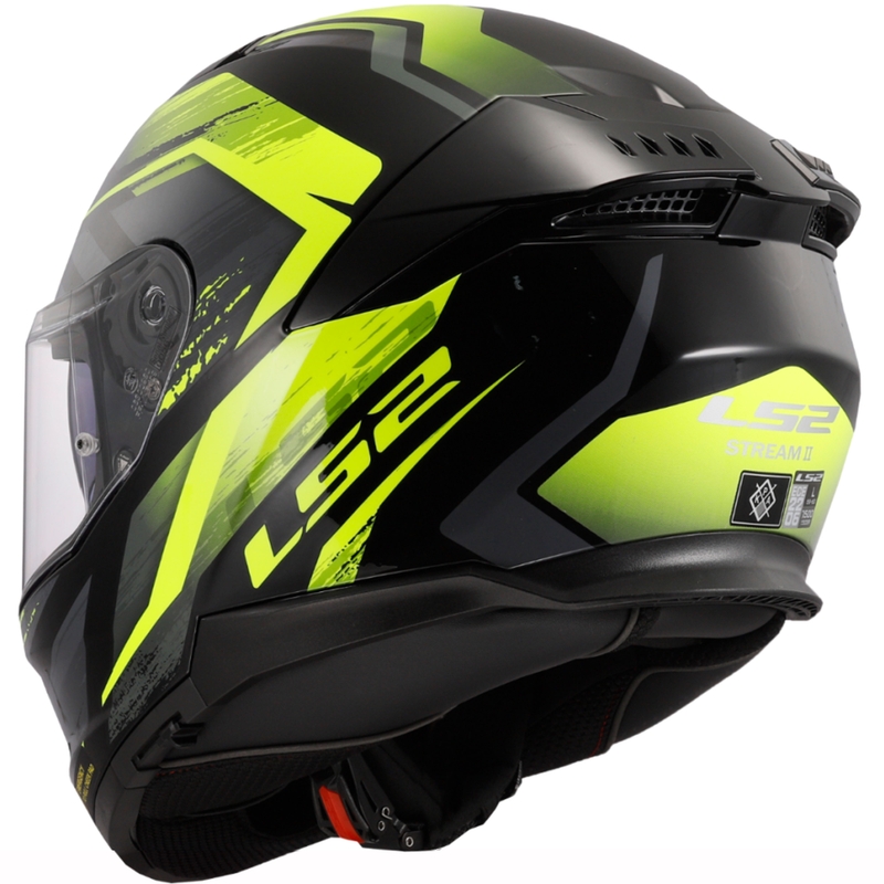 Casque moto intégral LS2 FF808 Stream II Fury noir-jaune fluo