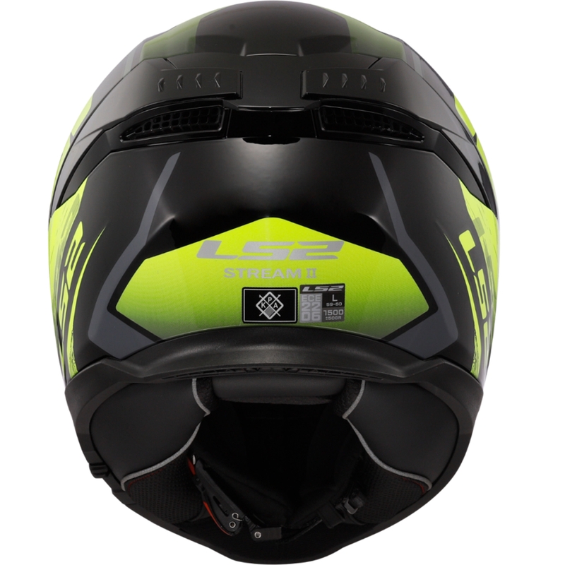 Casque moto intégral LS2 FF808 Stream II Fury noir-jaune fluo
