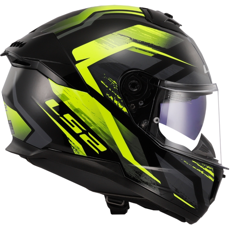 Casque moto intégral LS2 FF808 Stream II Fury noir-jaune fluo