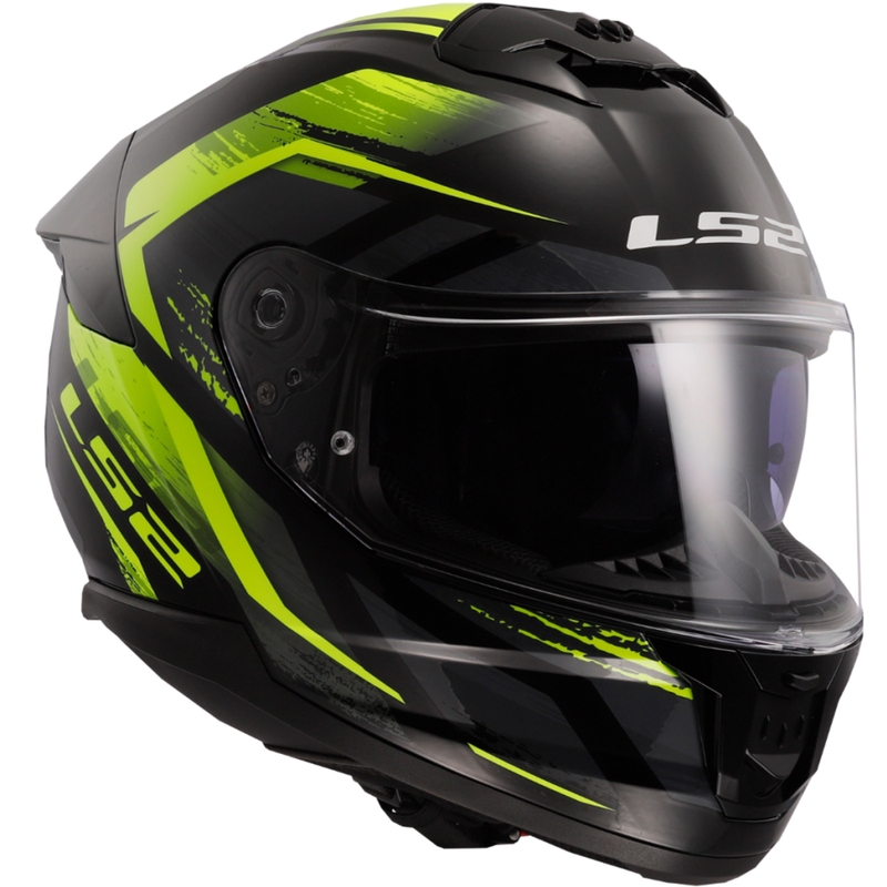 Casque moto intégral LS2 FF808 Stream II Fury noir-jaune fluo