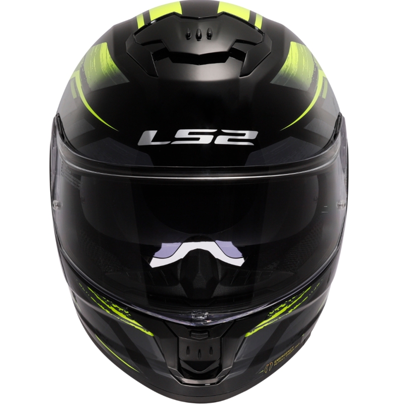 Casque moto intégral LS2 FF808 Stream II Fury noir-jaune fluo