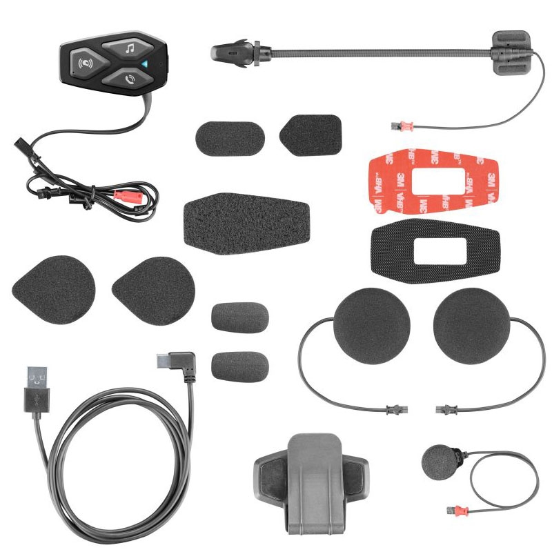 Casque Bluetooth pour casques fermés et ouverts Interphone U-COM3 avec haut-parleurs HD