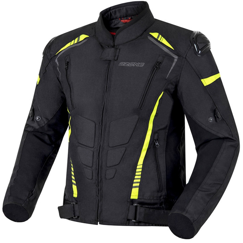 Veste de moto Ozone Pulse noir-jaune fluo