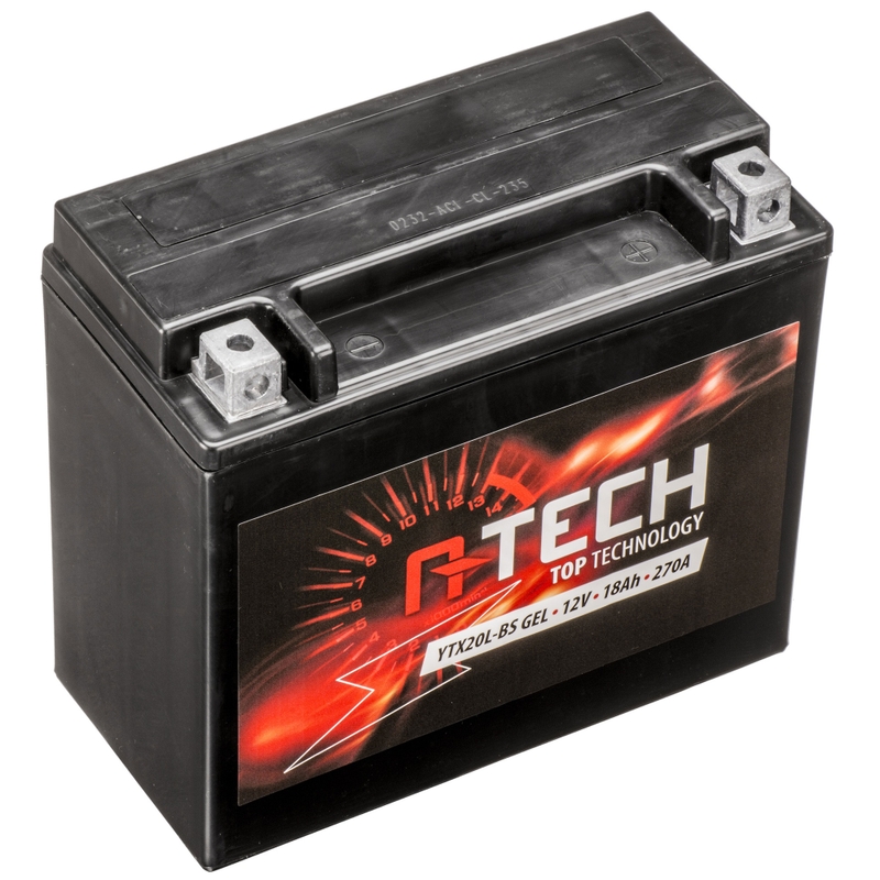 Batterie gel A-TECH 12V, YTX20L-BS, 18Ah, 270A, sans entretien