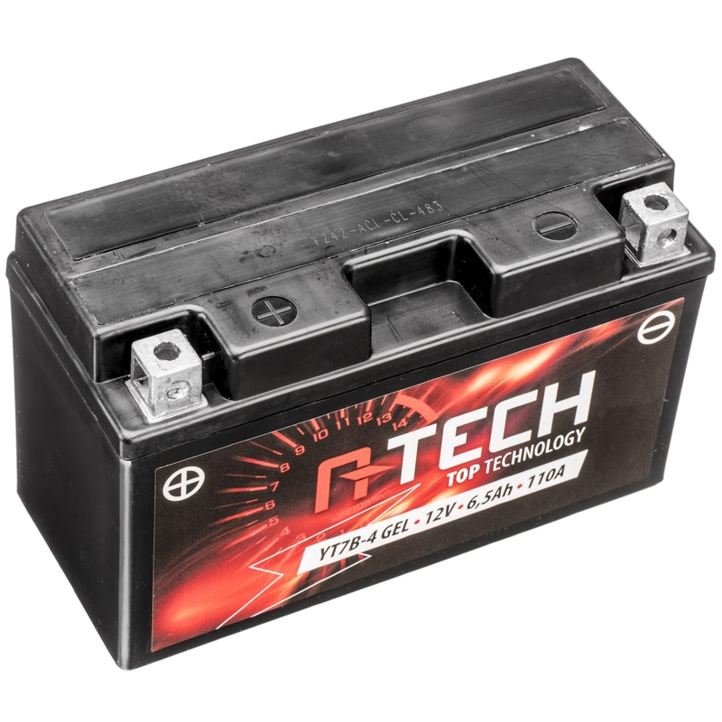 Batterie gel A-TECH 12V, YT7B-4, YT7B-BS, 12V, 6,5Ah, 110A, sans entretien