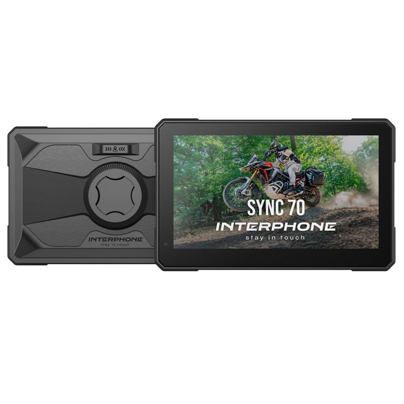 Interphone SYNC70 ESSENTIAL : écran Apple CarPlay et Android Auto pour motos