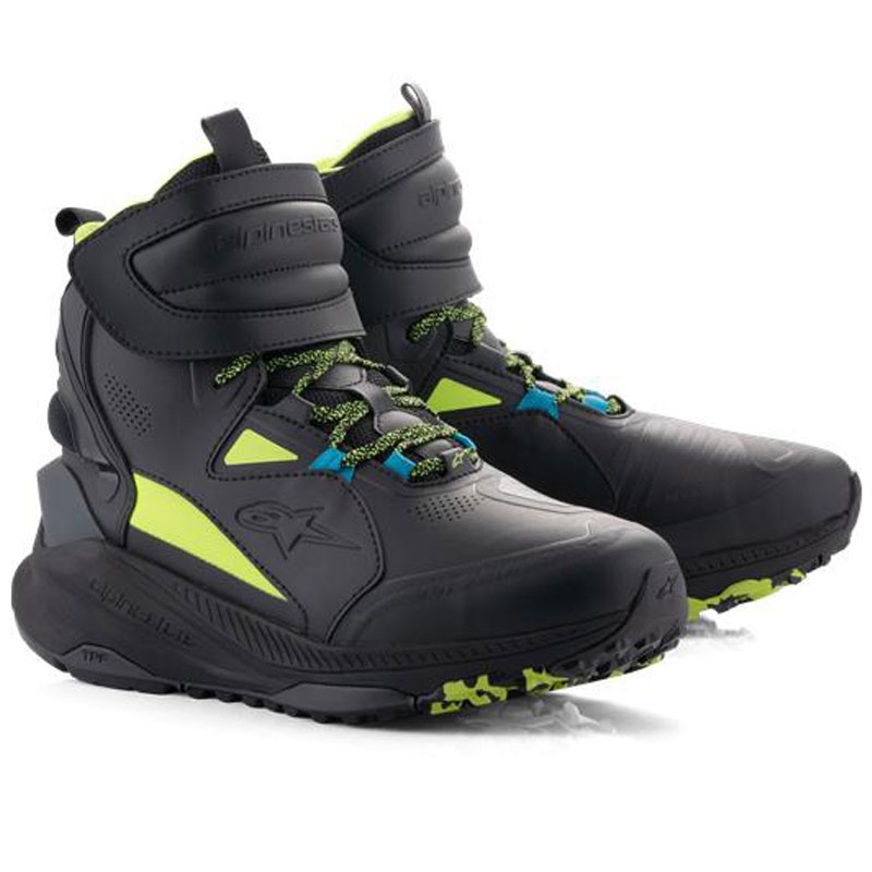 Bottes de moto Alpinestars Speedstreet noir-citron vert-bleu