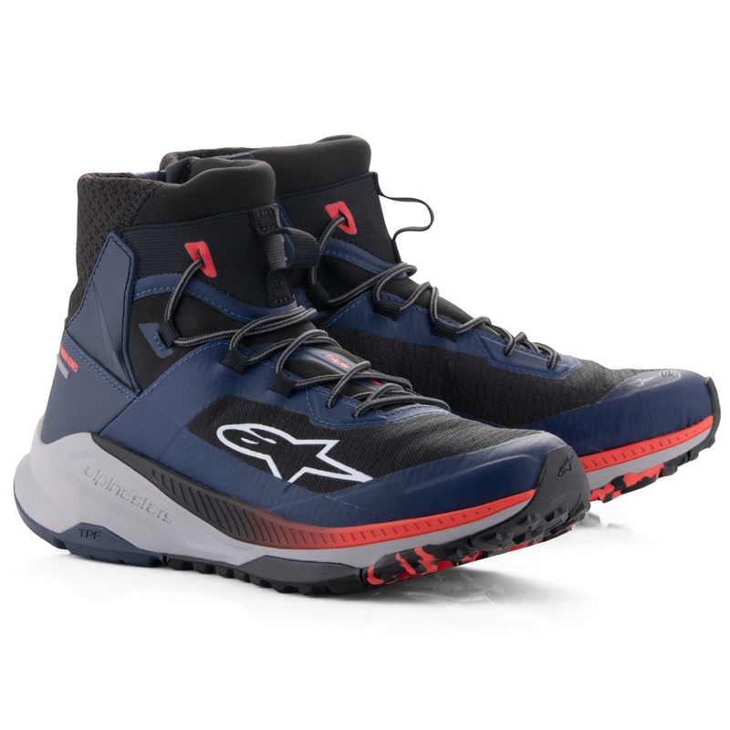 Bottes moto Alpinestars Speedforce XR bleu-noir-rouge fluo-gris