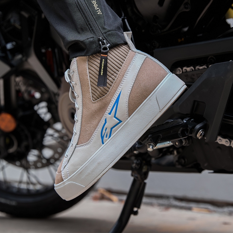 Bottes de moto pour femme Alpinestars Stella Stated Podium, blanc-gris clair