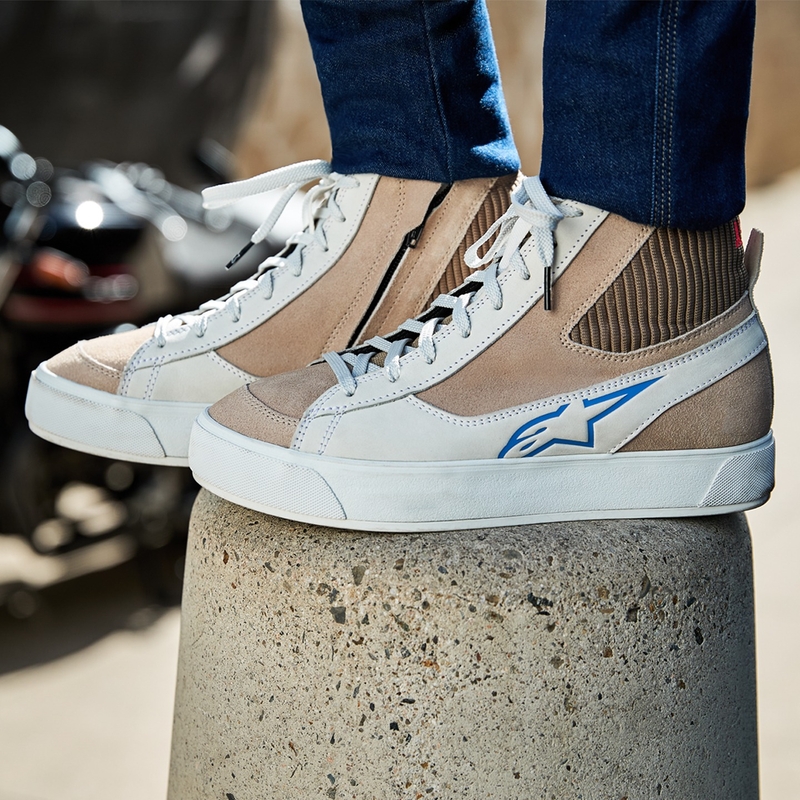 Bottes de moto pour femme Alpinestars Stella Stated Podium, blanc-gris clair