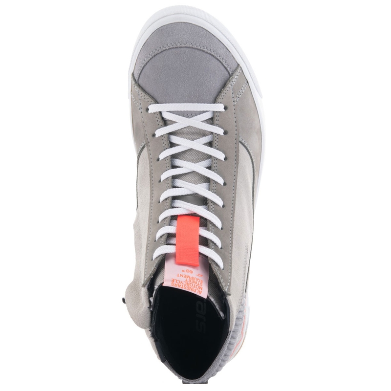 Bottes moto Alpinestars Stated gris clair-rouge fluo-blanc