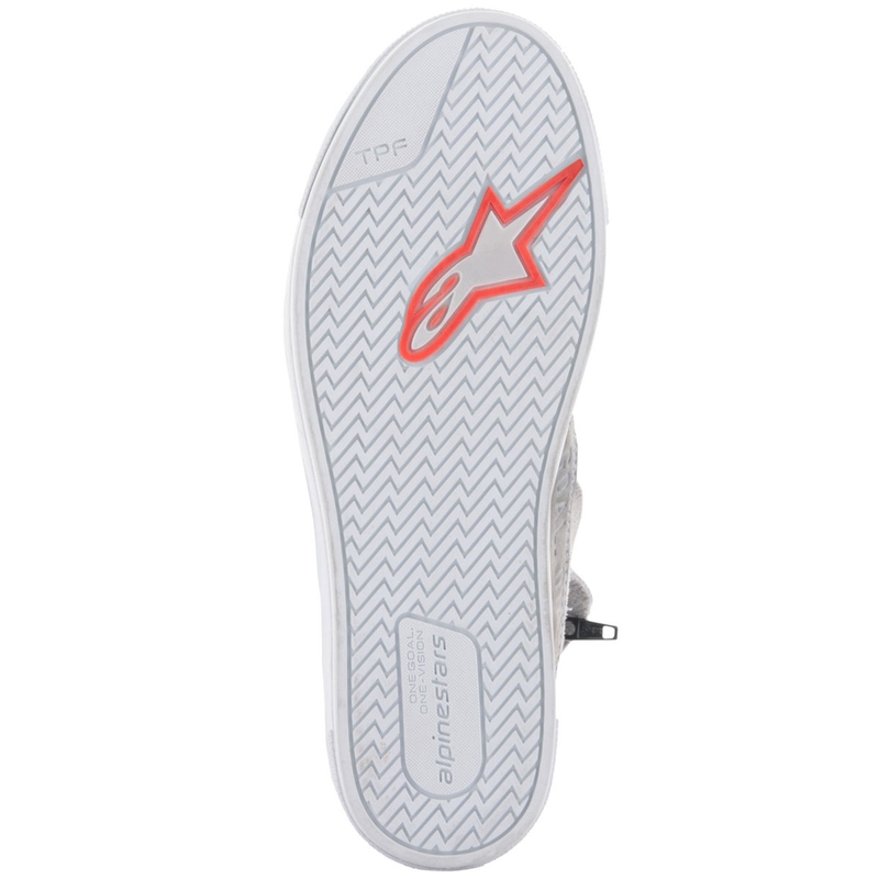 Bottes moto Alpinestars Stated gris clair-rouge fluo-blanc