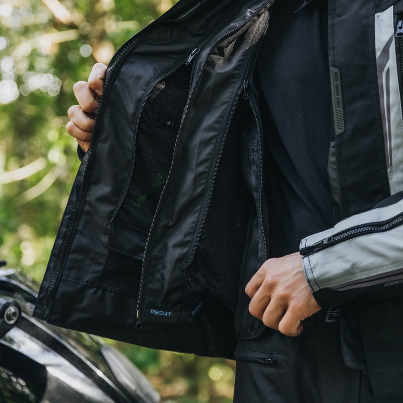Veste moto Ozone Tour III noir-gris-jaune fluo