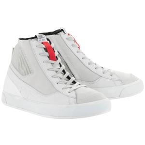 Bottes de moto Alpinestars Stated blanches et grises