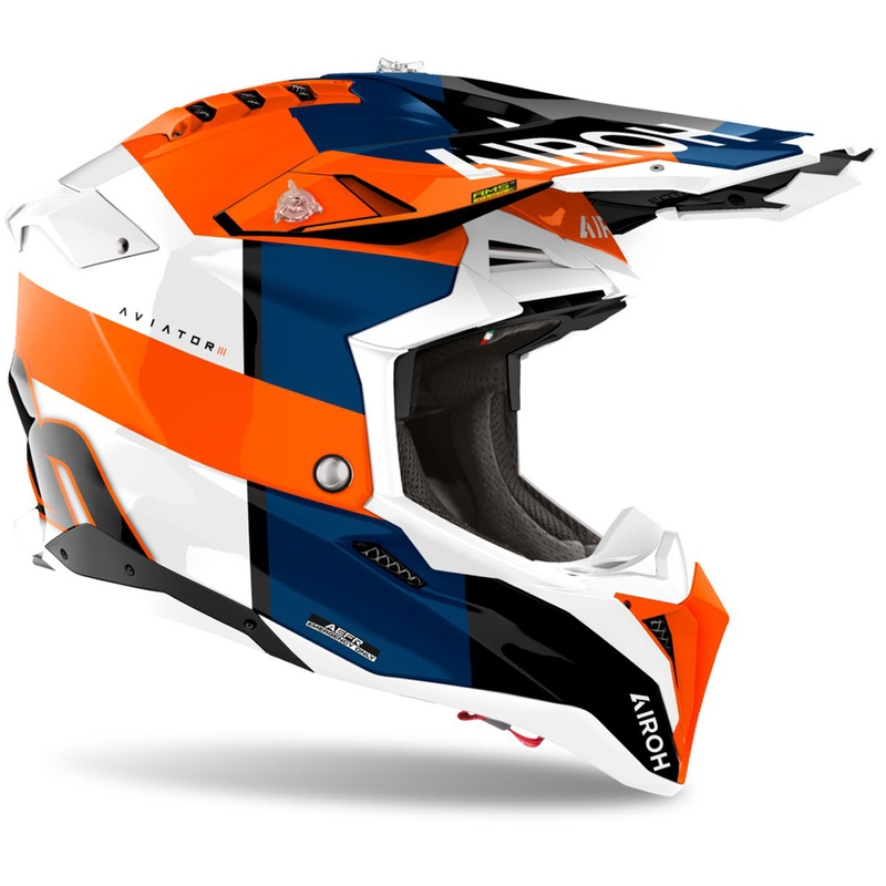 Casque de motocross Airoh Aviator 3 Monarch orange brillant